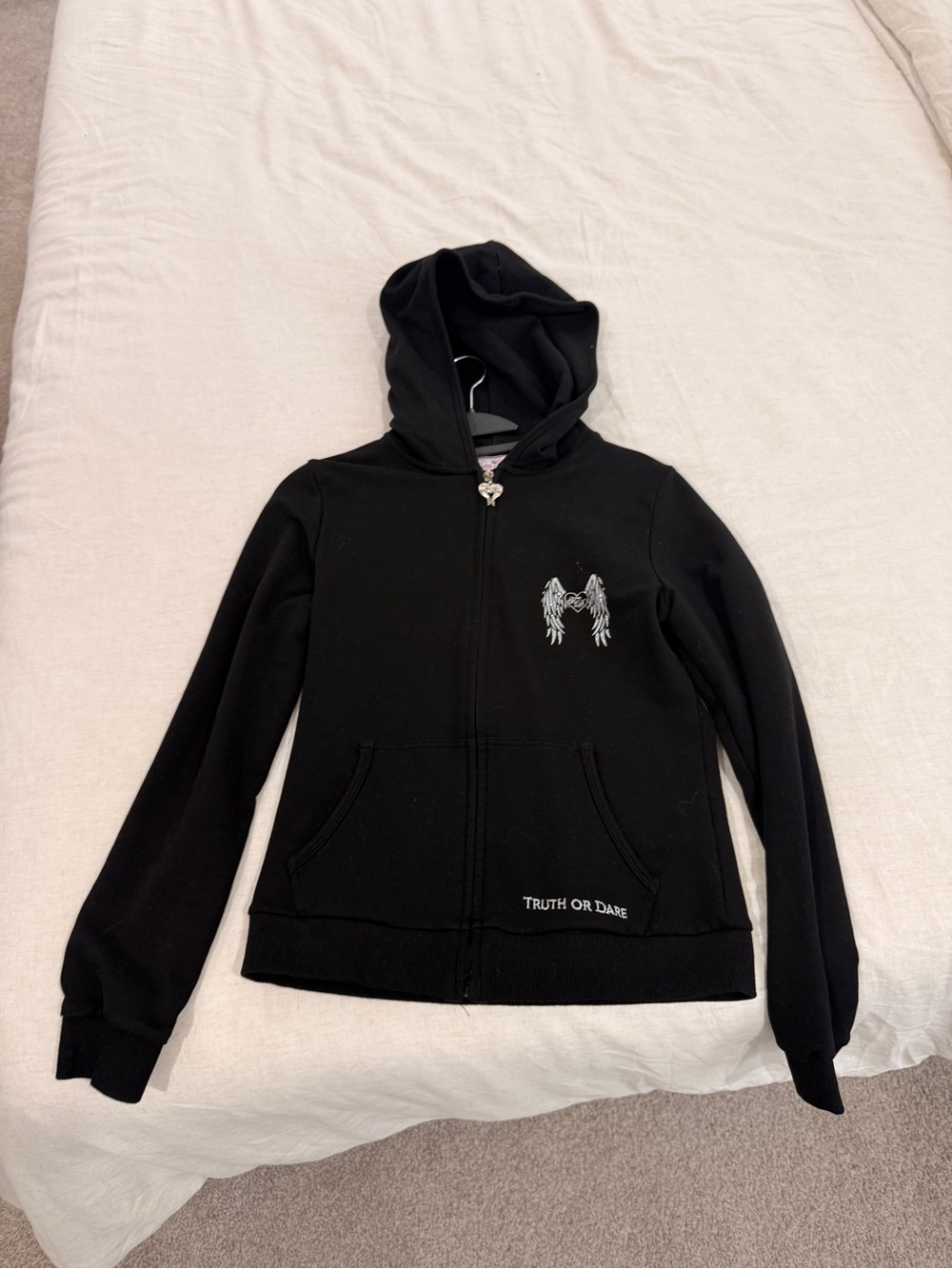 Black Truth Or Dare zip-up hoodie